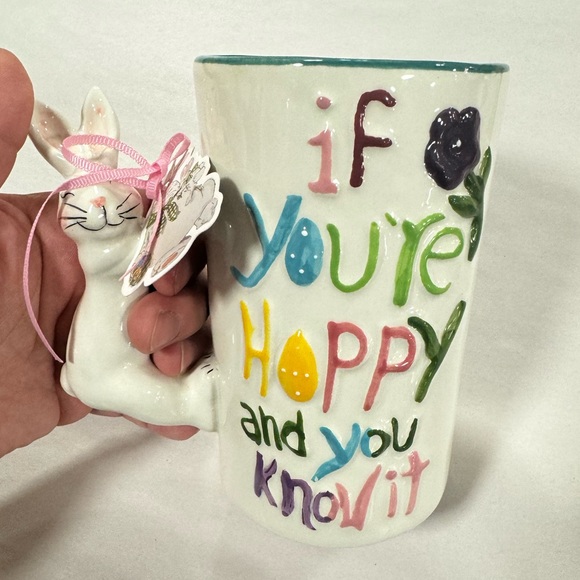 Blue Sky Easter Coffee Mug "Be Happy” - Picture 2 of 5